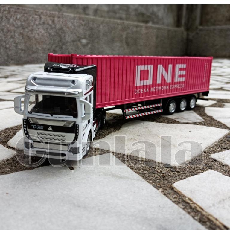 貨櫃車模型 40呎貨櫃 卡車頭 1:50 大貨櫃車 拖車頭 模型貨櫃車 Truck Model 拖車 1/50-細節圖2