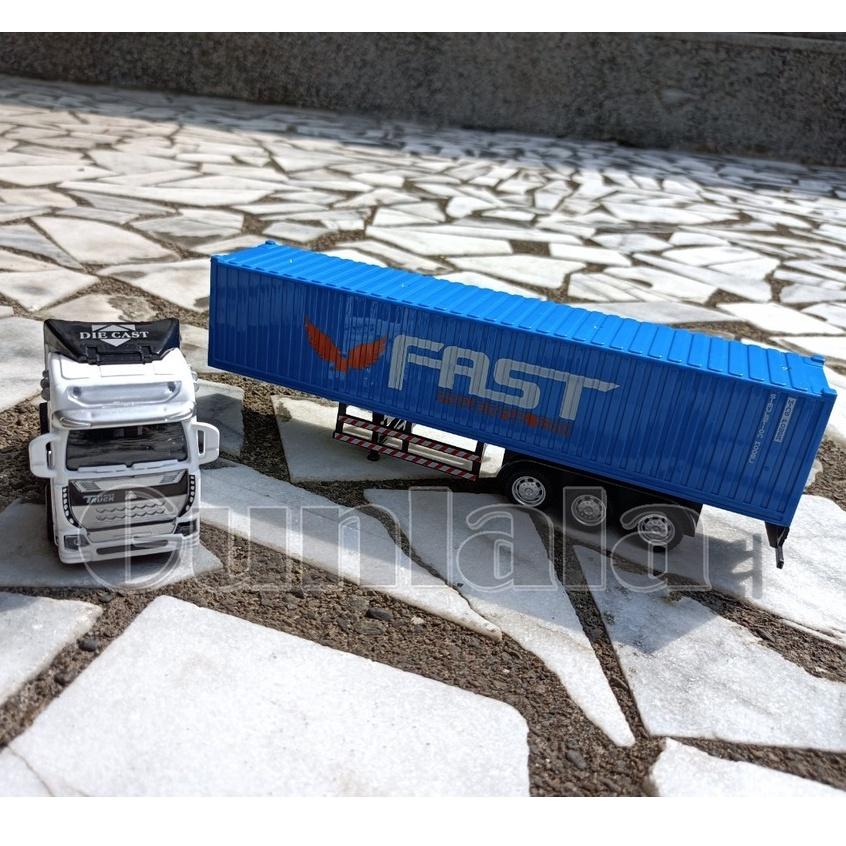 貨櫃車模型 40呎貨櫃 卡車頭 1:50 大貨櫃車 拖車頭 模型貨櫃車 Truck Model 拖車 1/50-細節圖8