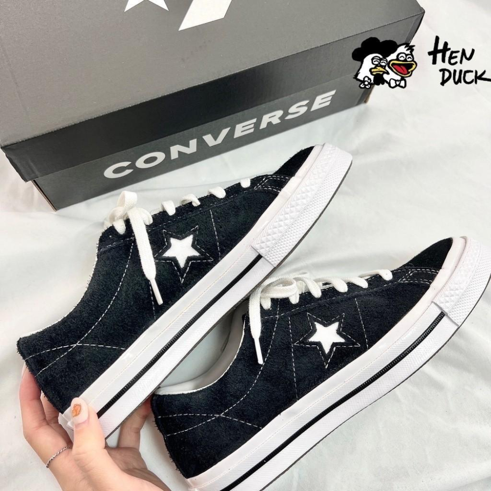 韓國代購 Converse One star Ox low suede 黑色 綠色 灰白 麂皮 低筒帆布鞋 男女板鞋-細節圖3