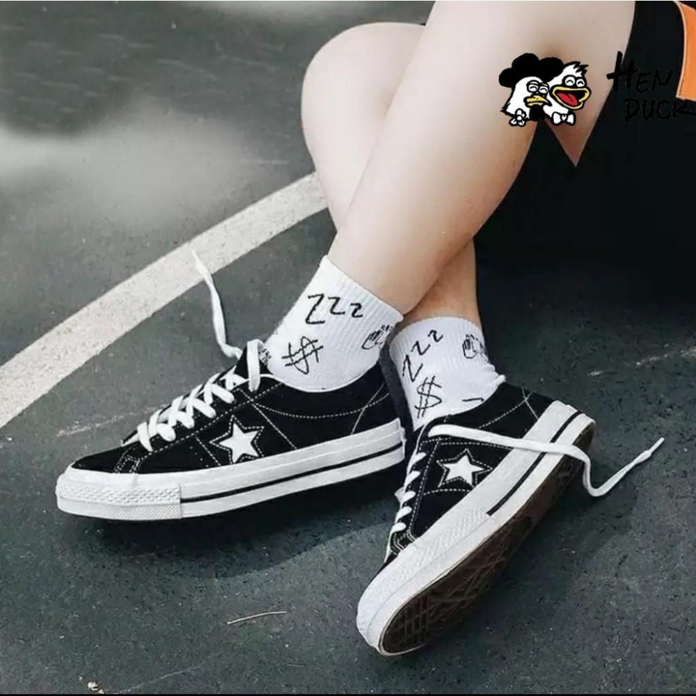 韓國代購 Converse One star Ox low suede 黑色 綠色 灰白 麂皮 低筒帆布鞋 男女板鞋-細節圖4