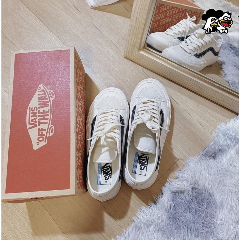 韓國代購 VANS STYLE 36 DECON 米白 低筒 黑線 帆布鞋 麂皮 范斯 經典滑板鞋 籃球鞋 男女 情侶鞋-細節圖2