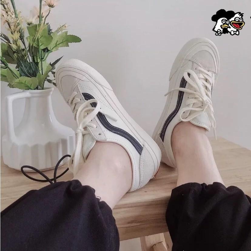韓國代購 VANS STYLE 36 DECON 米白 低筒 黑線 帆布鞋 麂皮 范斯 經典滑板鞋 籃球鞋 男女 情侶鞋-細節圖5