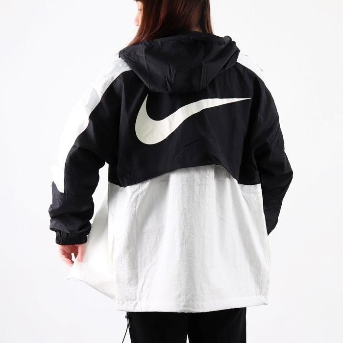 韓國代購 NIKE AS M NSW SWSH JKT WVN 男生 黑白色 字母 防風 薄款 連帽 防風外套 紅 黑-細節圖4