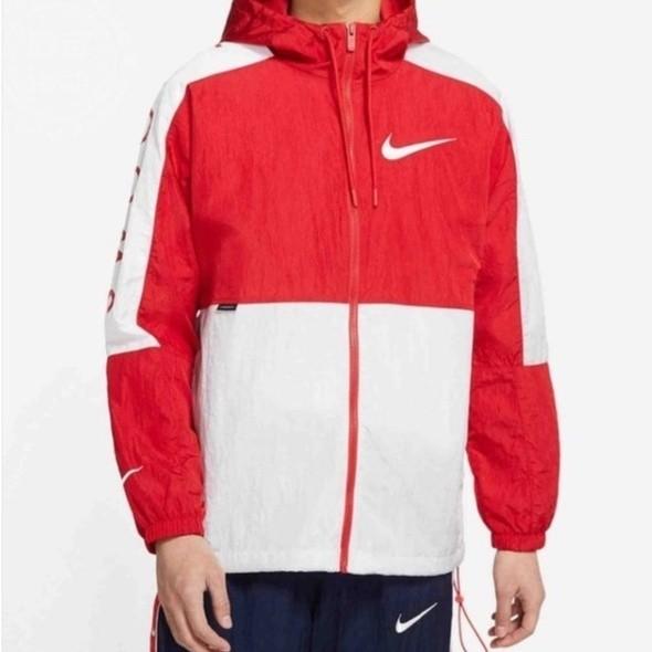 韓國代購 NIKE AS M NSW SWSH JKT WVN 男生 黑白色 字母 防風 薄款 連帽 防風外套 紅 黑-細節圖5