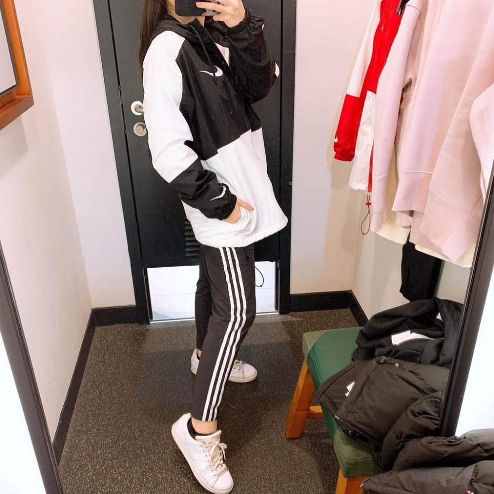 韓國代購 NIKE AS M NSW SWSH JKT WVN 男生 黑白色 字母 防風 薄款 連帽 防風外套 紅 黑-細節圖7