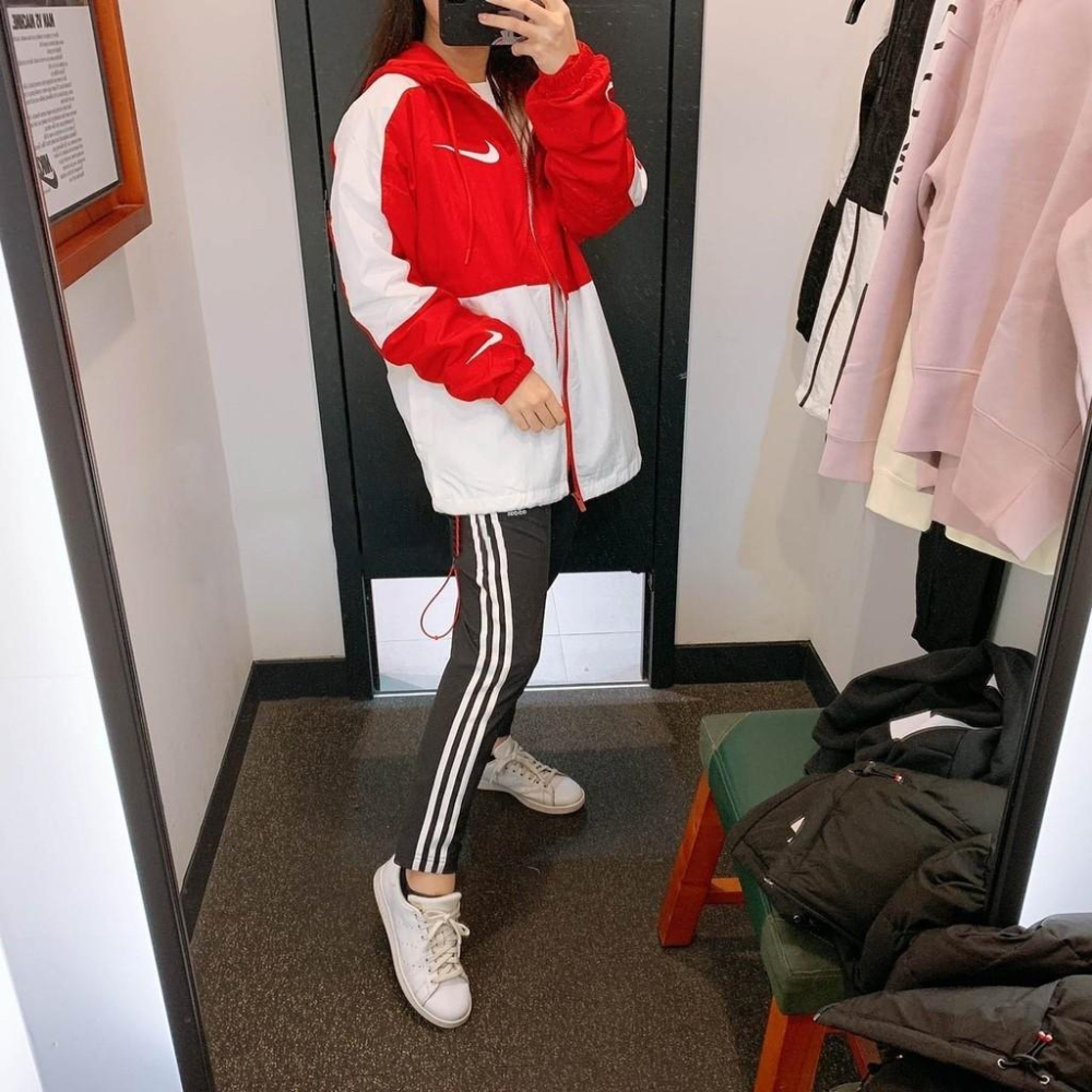 韓國代購 NIKE AS M NSW SWSH JKT WVN 男生 黑白色 字母 防風 薄款 連帽 防風外套 紅 黑-細節圖8