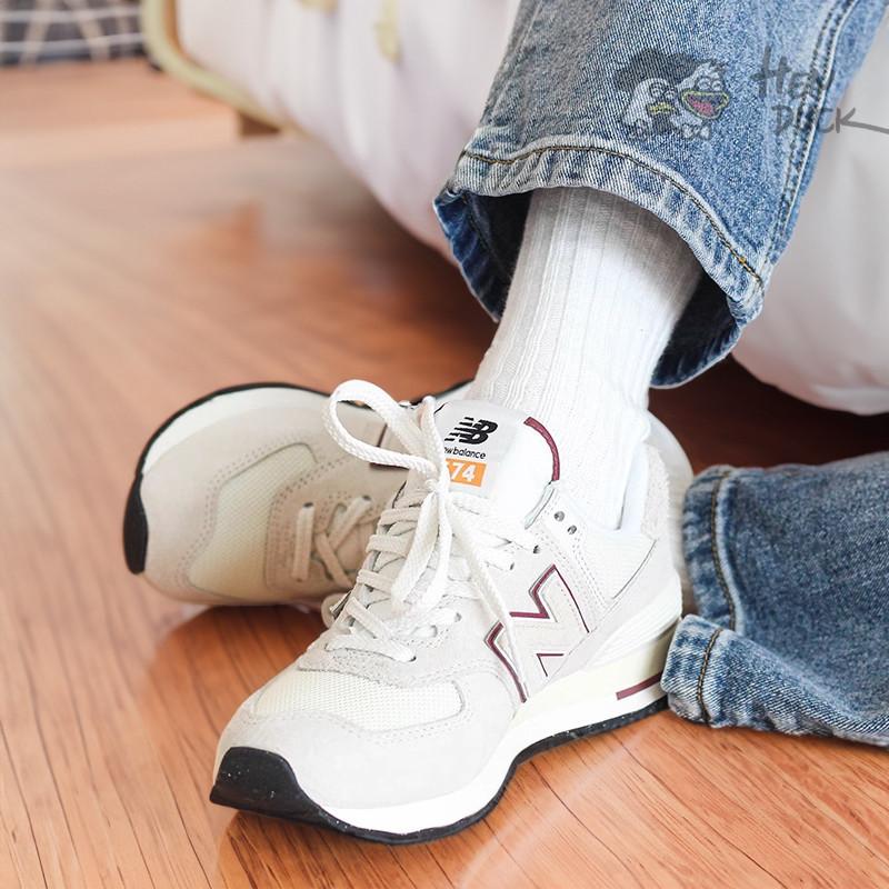 韓國代購 New balance 574 米白紅 老爹鞋 慢跑鞋 運動休閒鞋 男女同款 NB574情侶鞋 U574OP2-細節圖4