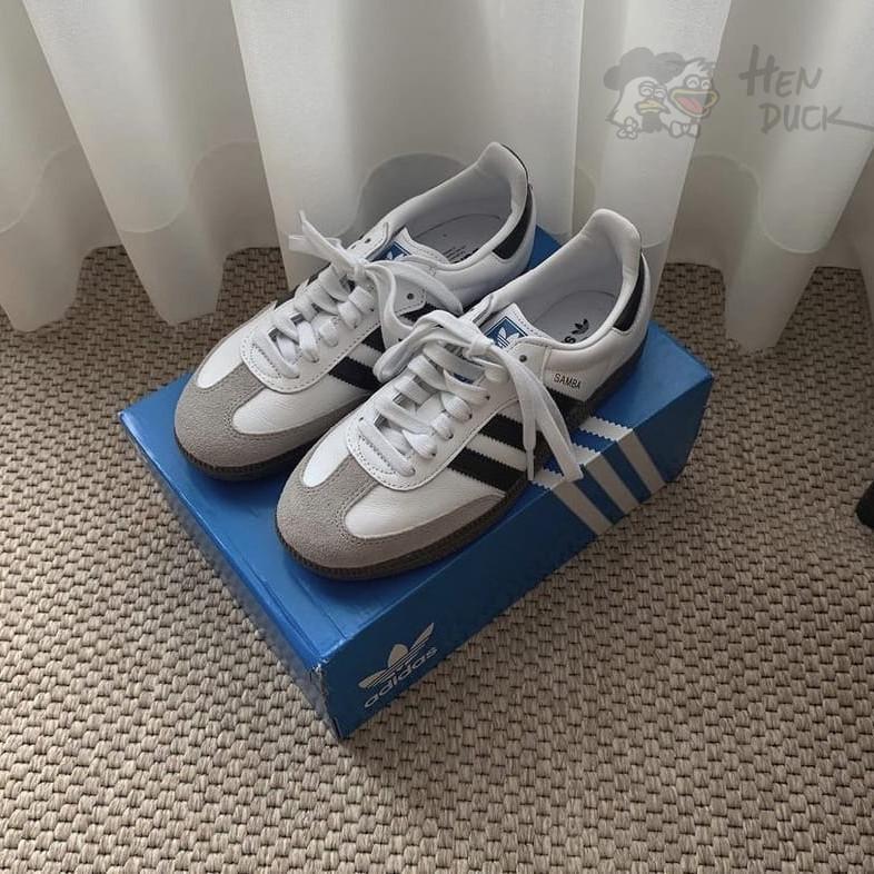 韓國代購 Adidas Originals Samba OG 灰白色 黑色 焦糖底 運動休閒鞋 男女款 B75806-細節圖3