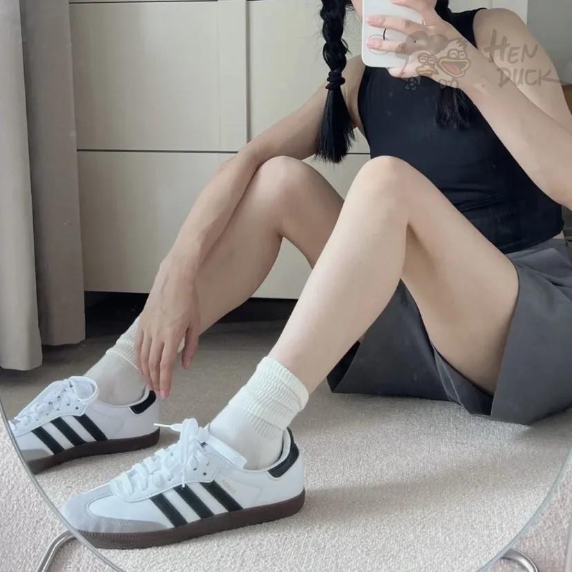 韓國代購 Adidas Originals Samba OG 灰白色 黑色 焦糖底 運動休閒鞋 男女款 B75806-細節圖4
