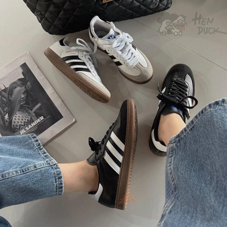 韓國代購 Adidas Originals Samba OG 灰白色 黑色 焦糖底 運動休閒鞋 男女款 B75806-細節圖7