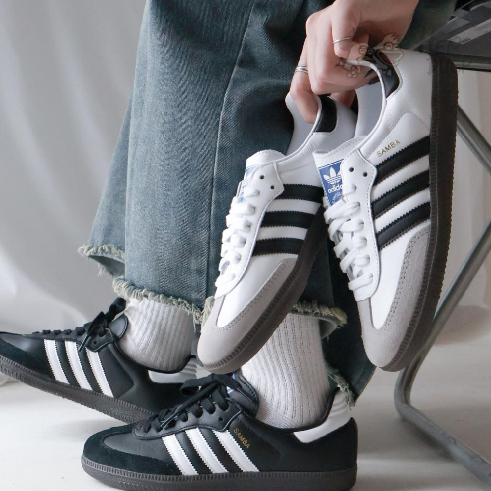 韓國代購 Adidas Originals Samba OG 灰白色 黑色 焦糖底 運動休閒鞋 男女款 B75806-細節圖9
