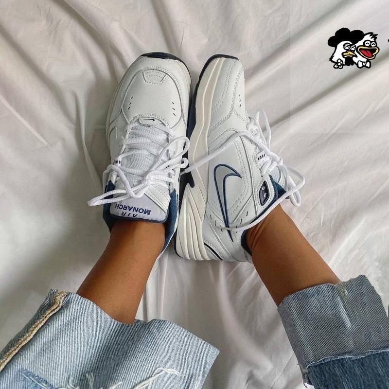 韓國正品代購 Nike Air Monarch 4 白藍 老爹鞋 M2k 復古休閒鞋 運動鞋 緩震 透氣 男女同款-細節圖4