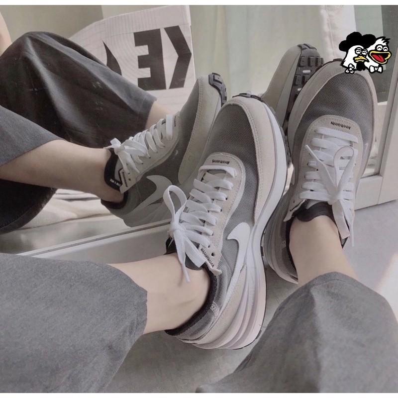 韓國代購 NIke waffle One 平民款 半透明 灰白 純黑 網面 透氣 運動休閒鞋 DA7995-100 男女-細節圖4