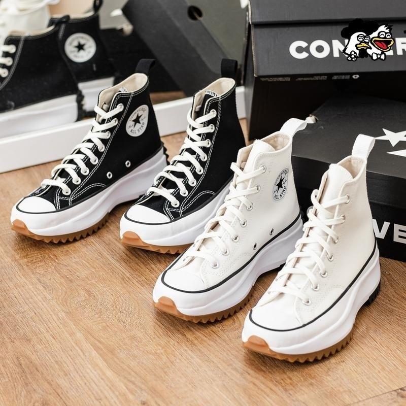 韓國代購 Converse Run Star Hike 厚底帆布鞋 黑色 白色 墨綠 鋸齒 增高 防滑 166800C-細節圖3