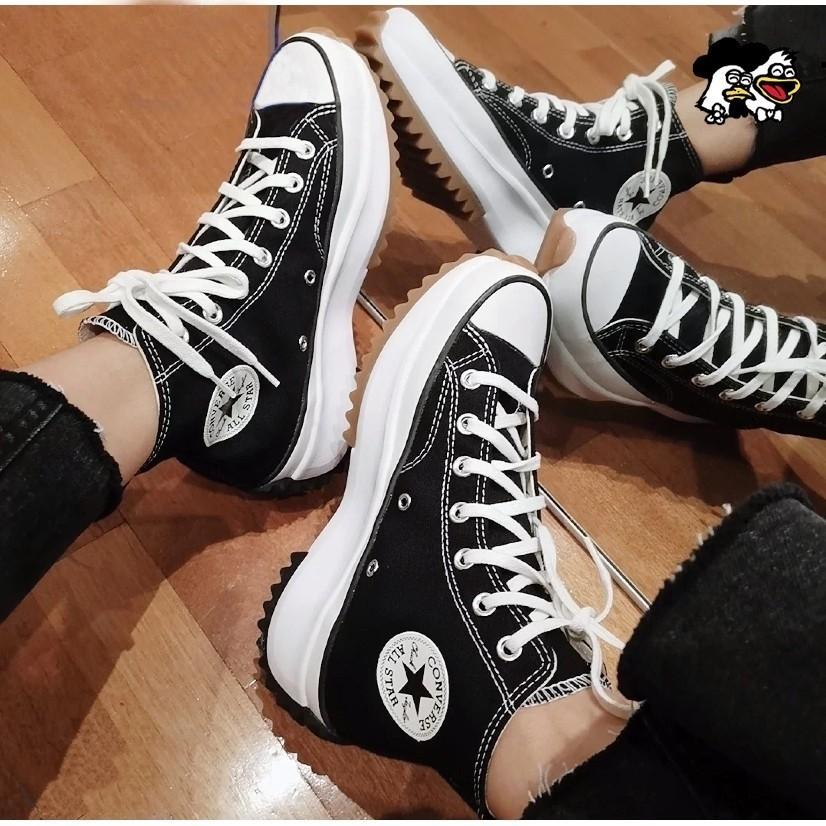 韓國代購 Converse Run Star Hike 厚底帆布鞋 黑色 白色 墨綠 鋸齒 增高 防滑 166800C-細節圖5