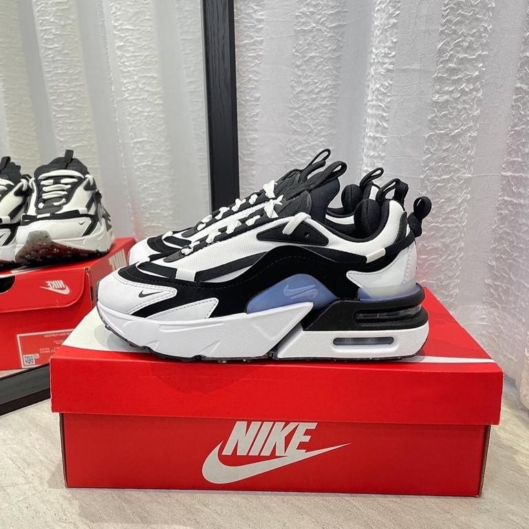韓國代購 Nike Air Max Furyosa 白黑藍 雙層氣墊 減震 復古休閒鞋 慢跑鞋 DH0531-002-細節圖3