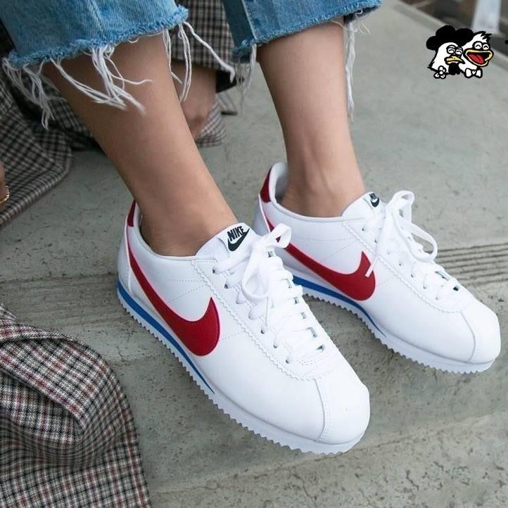 韓國代購 Nike Classic Cortez 白藍紅 黑白 黑色 復古 阿甘鞋 跑步鞋 防滑 輕盈 男女 情侶鞋-細節圖3