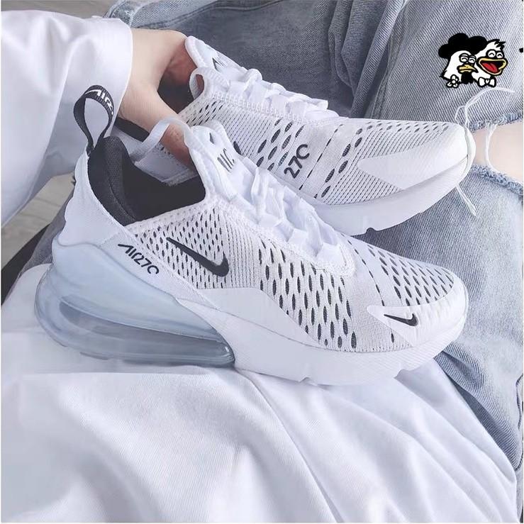 韓國代購 Nike air max 270 網面 白色 黑白 透氣 休閒鞋 運動鞋 全掌氣墊 輕便 跑步鞋 男女同款-細節圖3