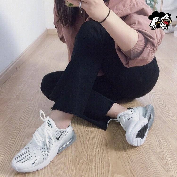 韓國代購 Nike air max 270 網面 白色 黑白 透氣 休閒鞋 運動鞋 全掌氣墊 輕便 跑步鞋 男女同款-細節圖7