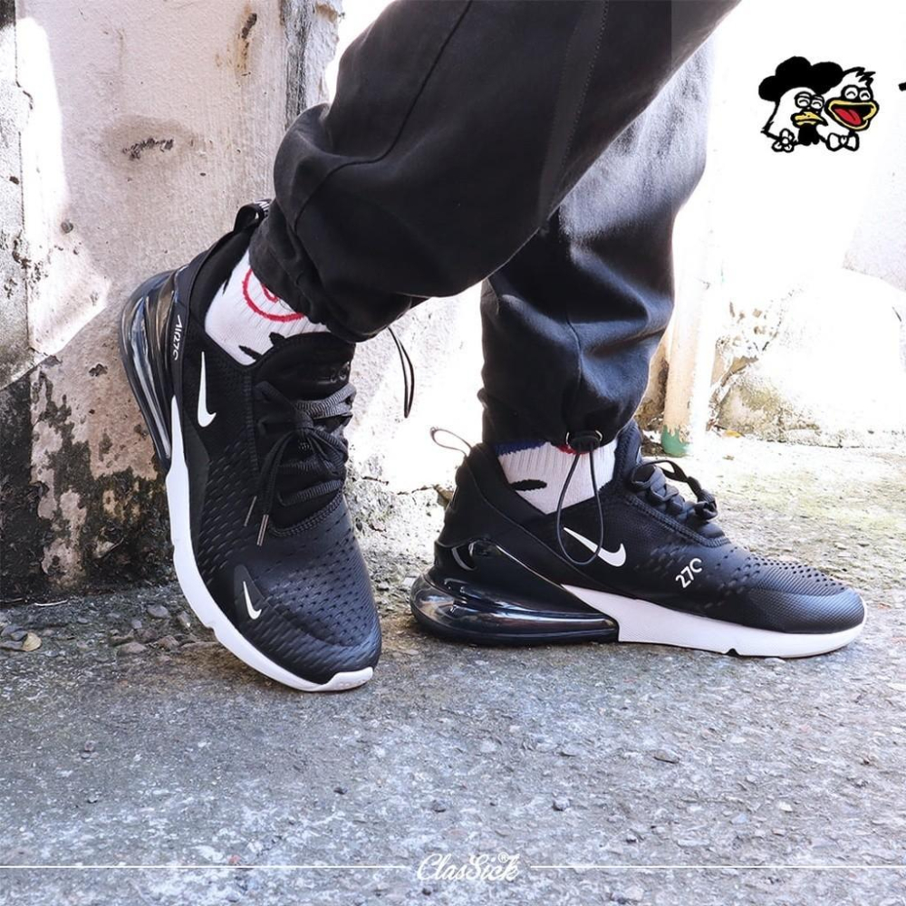 韓國代購 Nike air max 270 網面 白色 黑白 透氣 休閒鞋 運動鞋 全掌氣墊 輕便 跑步鞋 男女同款-細節圖9