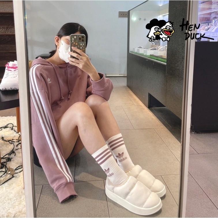 韓國代購 Adidas originals Puffylette 懶人拖鞋 麵包鞋 米白 防水 運動休閒鞋 HR1481-細節圖4