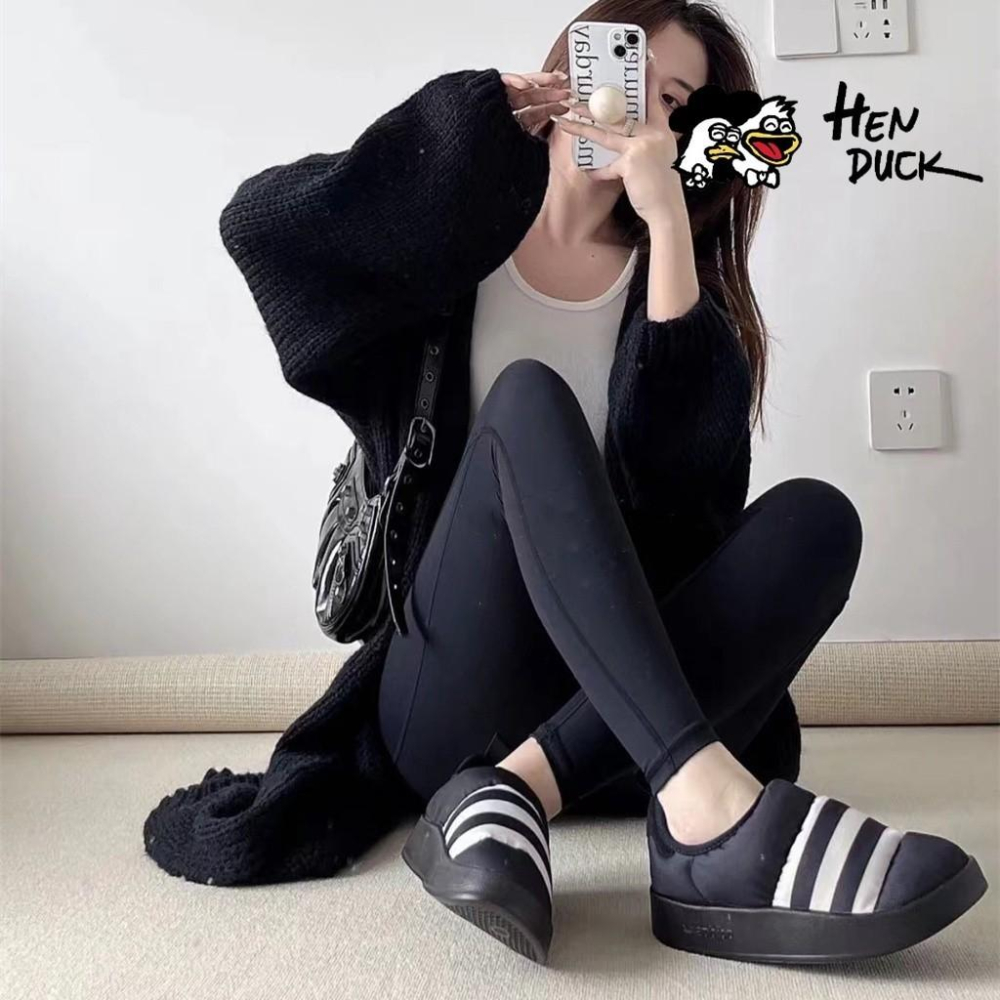 韓國代購 Adidas originals Puffylette 懶人拖鞋 麵包鞋 米白 防水 運動休閒鞋 HR1481-細節圖9