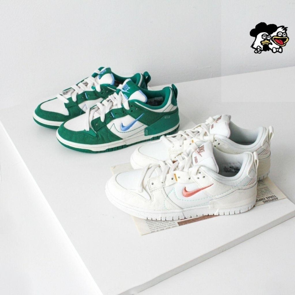 韓國正品免運 Nike Dunk Low Disrupt 2 灰白 孔雀綠 低筒休閒板鞋 環保 DH4402-100-細節圖2