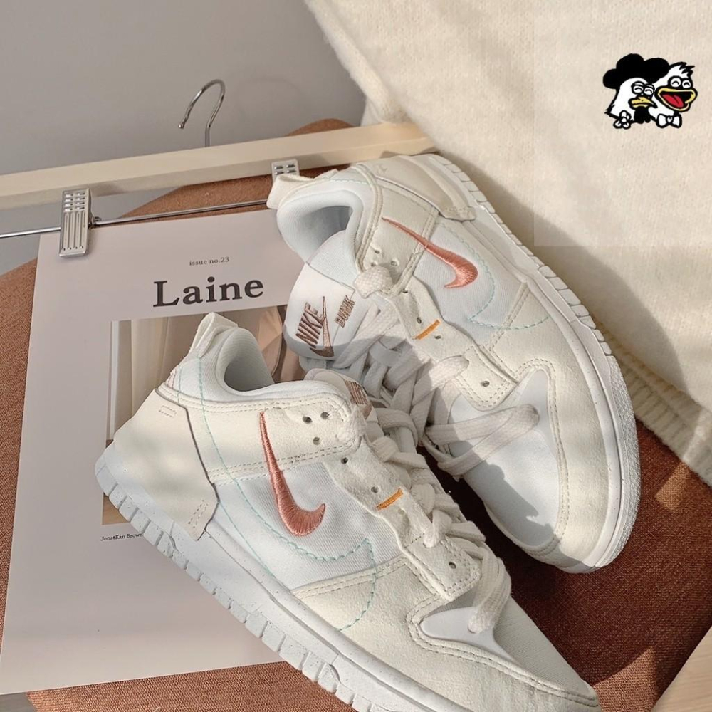 韓國正品免運 Nike Dunk Low Disrupt 2 灰白 孔雀綠 低筒休閒板鞋 環保 DH4402-100-細節圖3