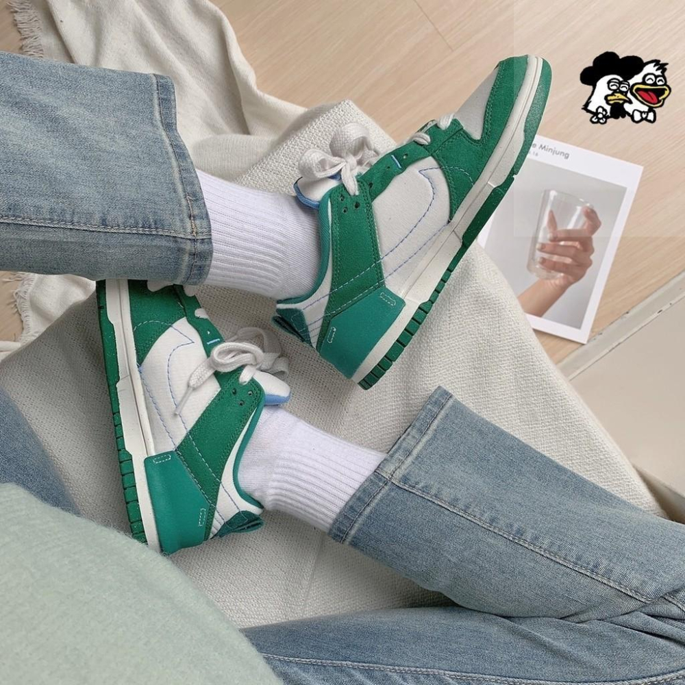 韓國正品免運 Nike Dunk Low Disrupt 2 灰白 孔雀綠 低筒休閒板鞋 環保 DH4402-100-細節圖7