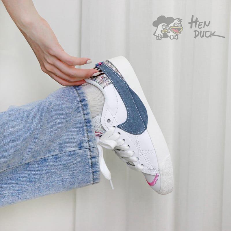 韓國代購 Nike Blazer Low Jumbo 白藍 牛仔帆布 休閒鞋 運動板鞋 女款 FJ7741-141-細節圖9