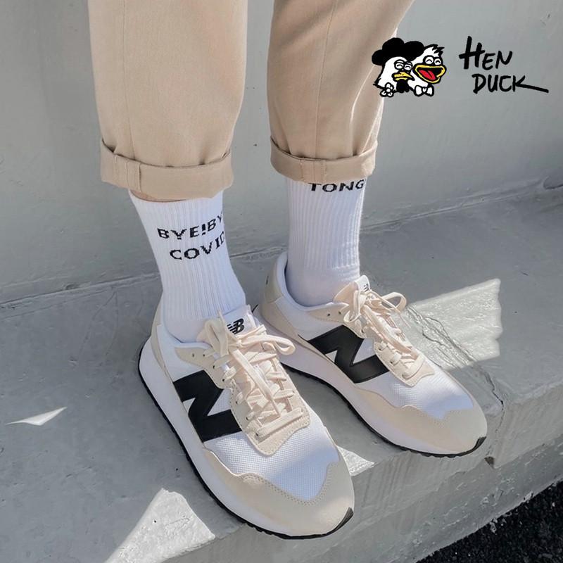 韓國代購 New balance 237 黑白色 米白色 增高款 復古 運動休閒鞋 慢跑鞋 情侶鞋 MS237CC/CB-細節圖8