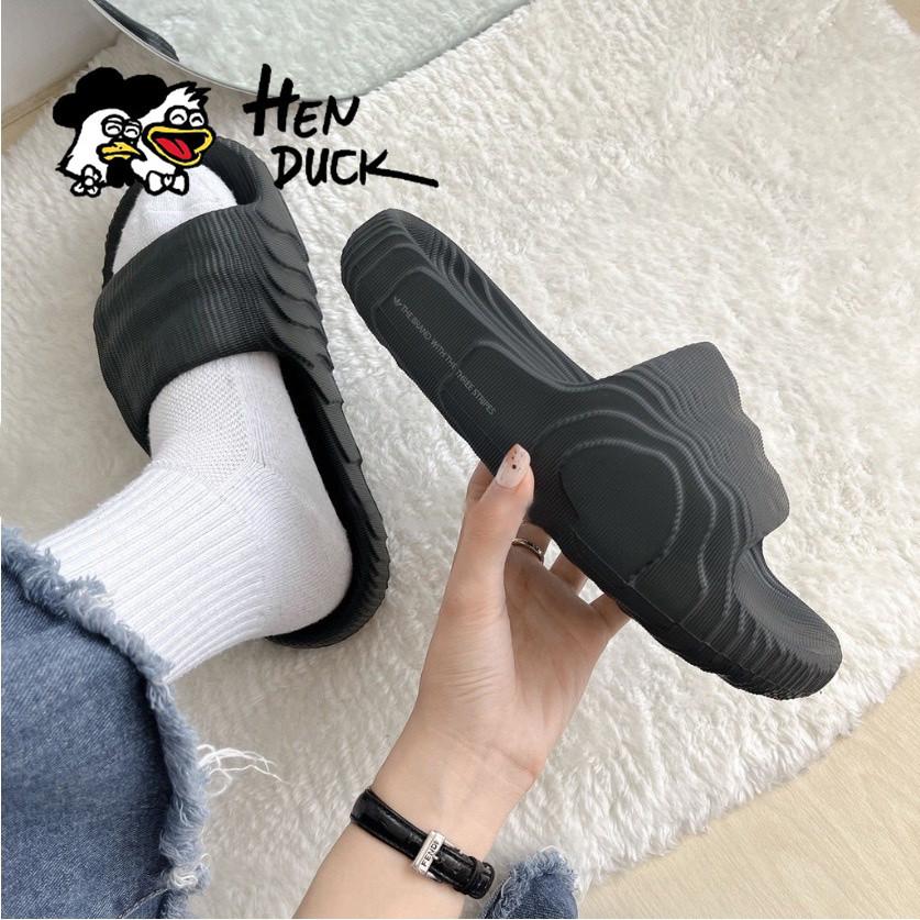 韓國代購 Adidas Adilette 22 米白色 黑 厚底 波浪紋 沙灘拖 一字拖 男女款 情侶鞋 GX6950-細節圖3