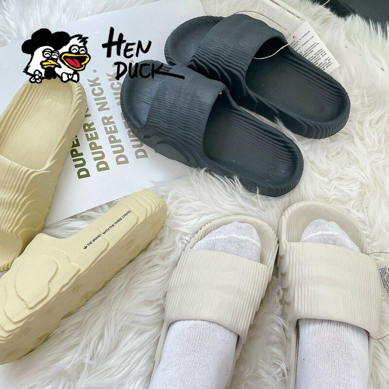 韓國代購 Adidas Adilette 22 米白色 黑 厚底 波浪紋 沙灘拖 一字拖 男女款 情侶鞋 GX6950-細節圖4
