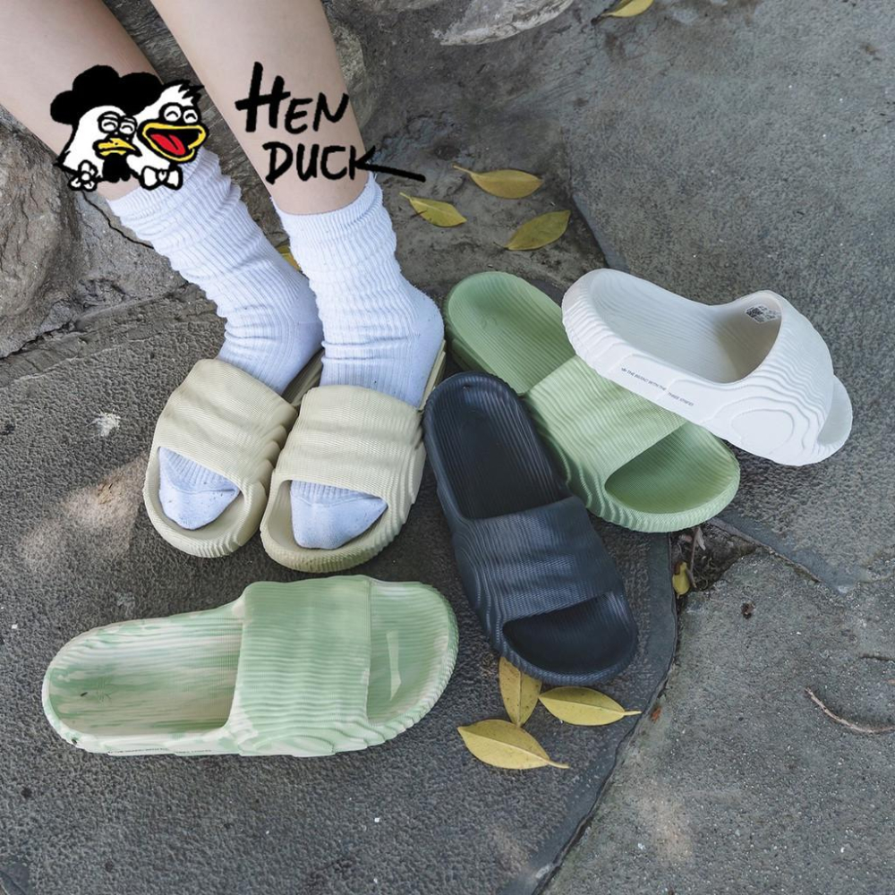 韓國代購 Adidas Adilette 22 米白色 黑 厚底 波浪紋 沙灘拖 一字拖 男女款 情侶鞋 GX6950-細節圖9