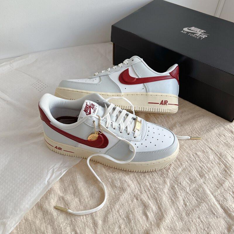 韓國代購 Nike Air Force 1 07 幸運金幣 白紅 灰紅 休閒 低筒 板鞋 AF1 DV7584-001-細節圖2