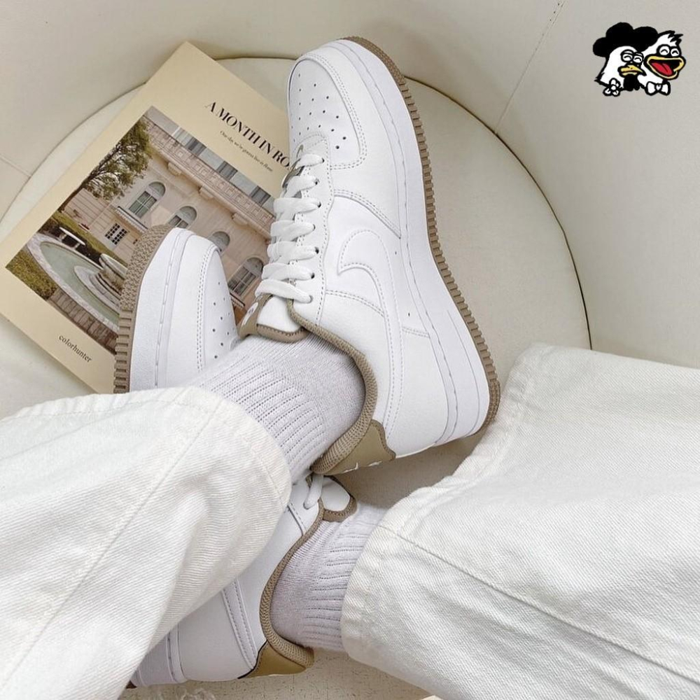 韓國代購 Nike Air Force 1 白色 焦糖拿鐵 黑白 滑板鞋 空軍一號 男女休閒鞋 DR9867100-細節圖8
