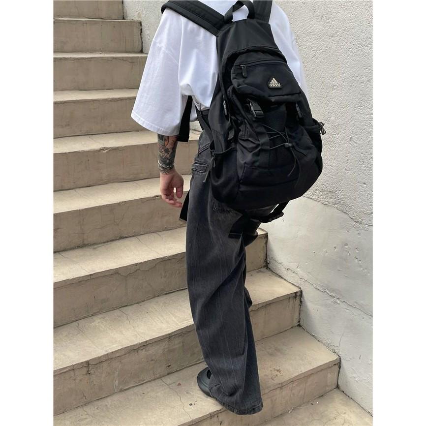 日係複古水洗做舊垂感拖地牛仔褲男秋季穿搭潮流寬鬆百搭闊腿長褲-細節圖6