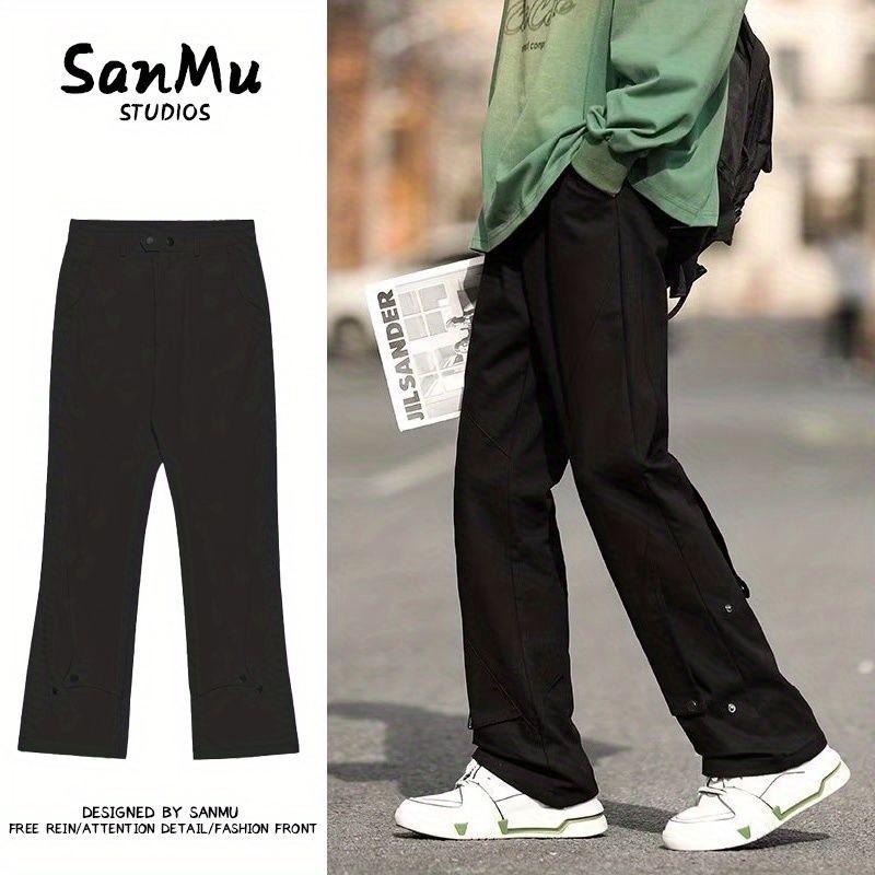 日係cityboy複古解構工裝褲男春秋新款美式高街直筒修身微喇褲子-細節圖3