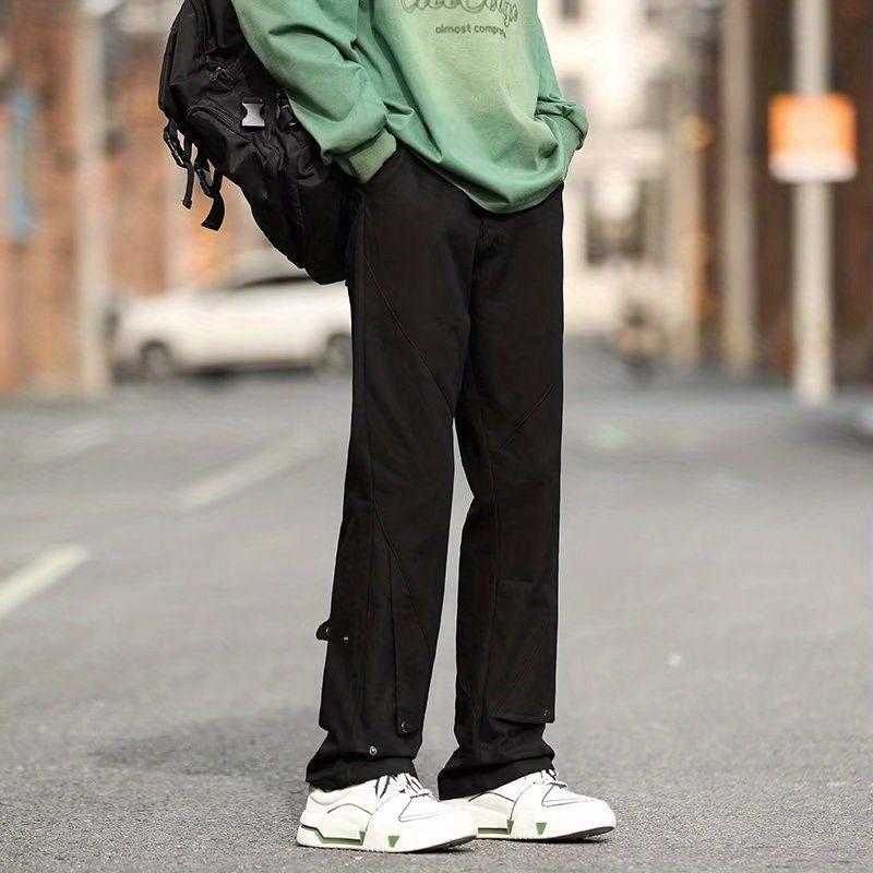 日係cityboy複古解構工裝褲男春秋新款美式高街直筒修身微喇褲子-細節圖7