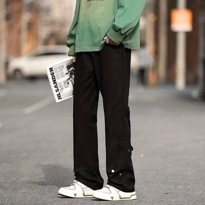 日係cityboy複古解構工裝褲男春秋新款美式高街直筒修身微喇褲子-細節圖8