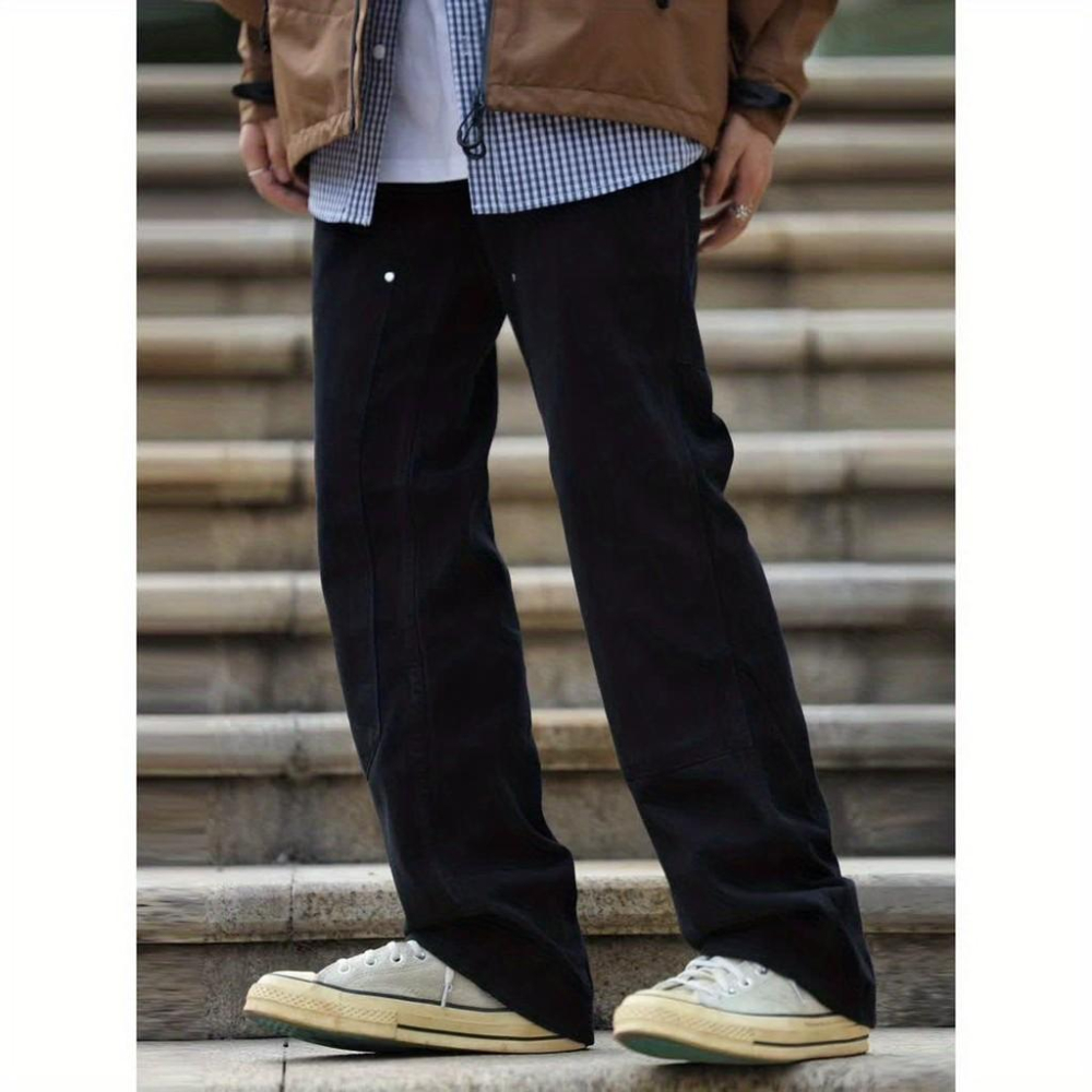 vibe風街頭伐木拖地工裝褲男女美式潮直筒高街顯瘦春秋複古休閒褲-細節圖5