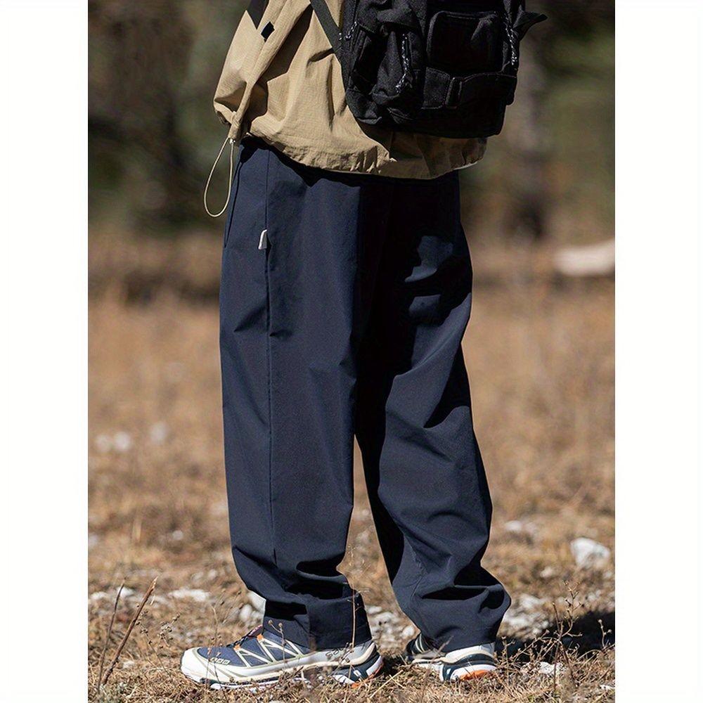 日係複古工裝褲藏青色褲子男夏季薄款休閒褲潮牌闊腿褲寬鬆直筒褲-細節圖8
