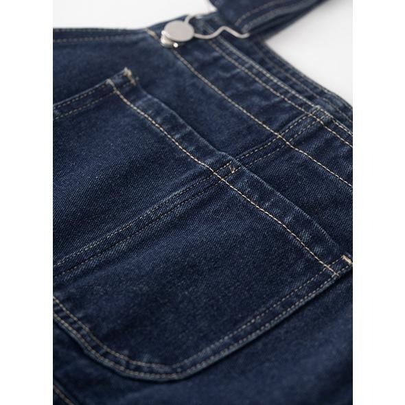 ｜ʜᴇʀꜱ｜現貨24H出貨！休閒復古牛仔吊帶短褲 寬褲 吊帶褲 韓系 女裝 日系 韓國女裝-細節圖8