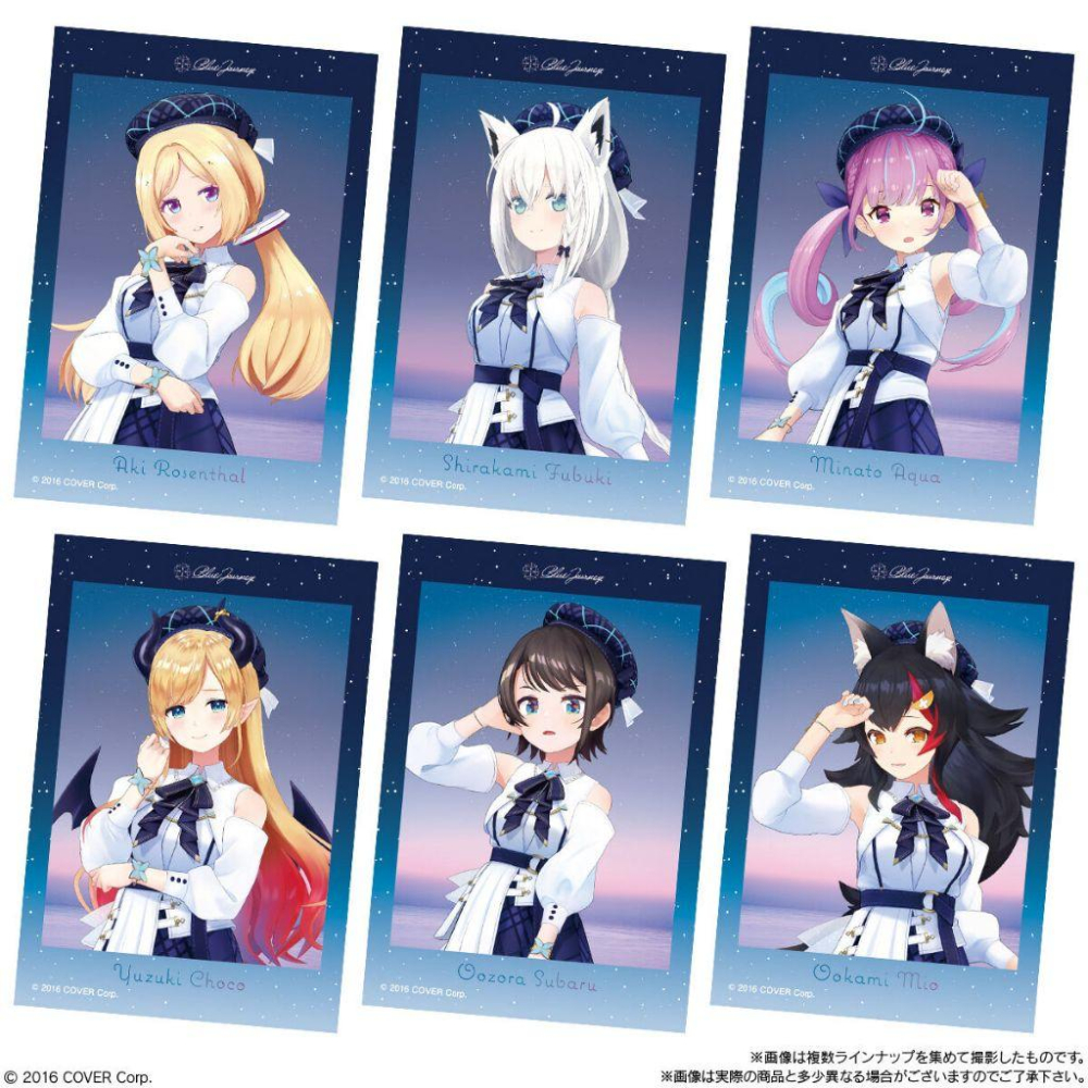 日版hololive 萬代貼紙卡 透明卡 夜明けのうた 白上湊阿庫婭兔田姬森常闇菈米尾丸mio貓又沙花叉獅白琉依-細節圖2