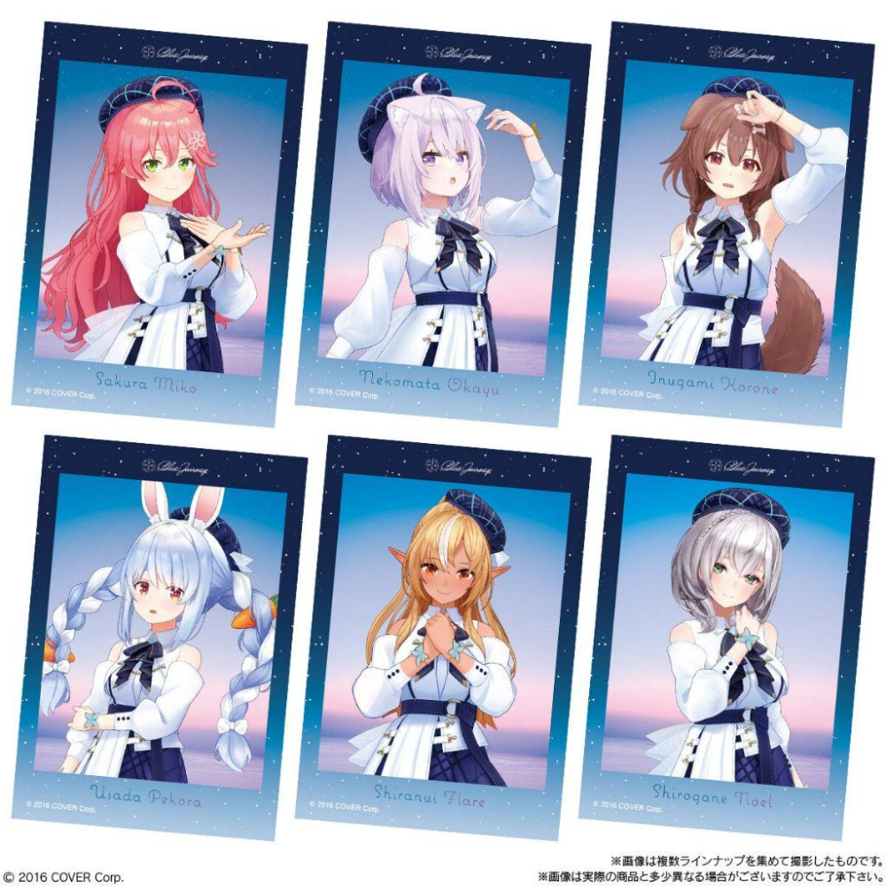 日版hololive 萬代貼紙卡 透明卡 夜明けのうた 白上湊阿庫婭兔田姬森常闇菈米尾丸mio貓又沙花叉獅白琉依-細節圖3