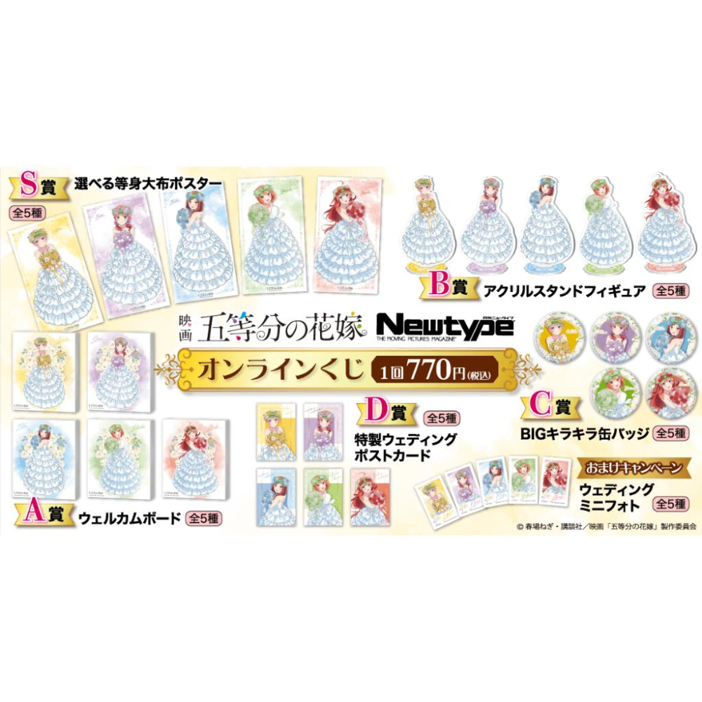 22年10月日版 一番賞 くじ引き堂 五等分的新娘 newtype S賞 大掛畫 三玖-細節圖2