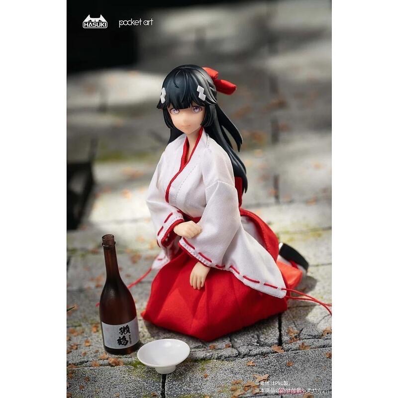 全新 HASUKI pocket art PA005 退魔巫女 ツバキ 椿 1/12 可動 完成品 正版現貨-細節圖2