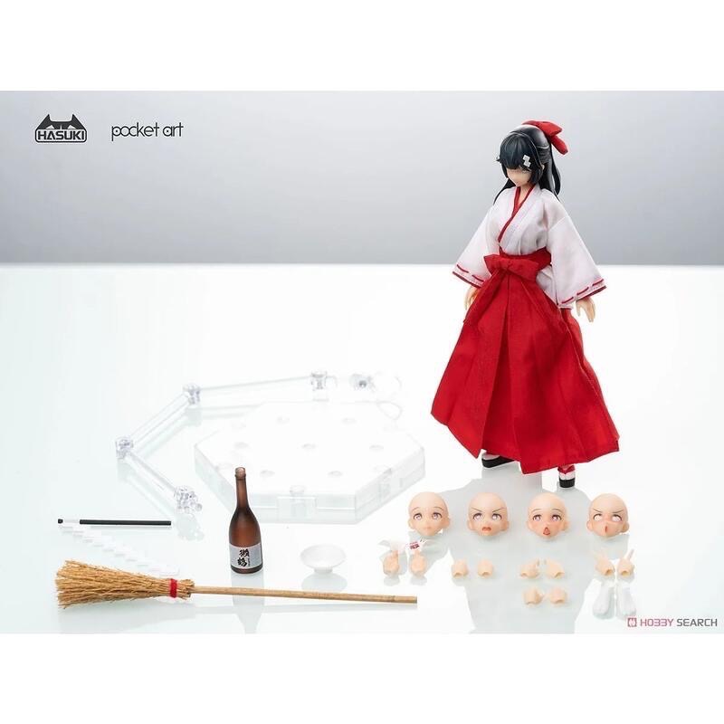 全新 HASUKI pocket art PA005 退魔巫女 ツバキ 椿 1/12 可動 完成品 正版現貨-細節圖4
