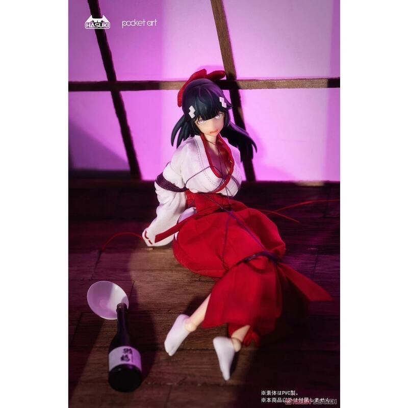 全新 HASUKI pocket art PA005 退魔巫女 ツバキ 椿 1/12 可動 完成品 正版現貨-細節圖6