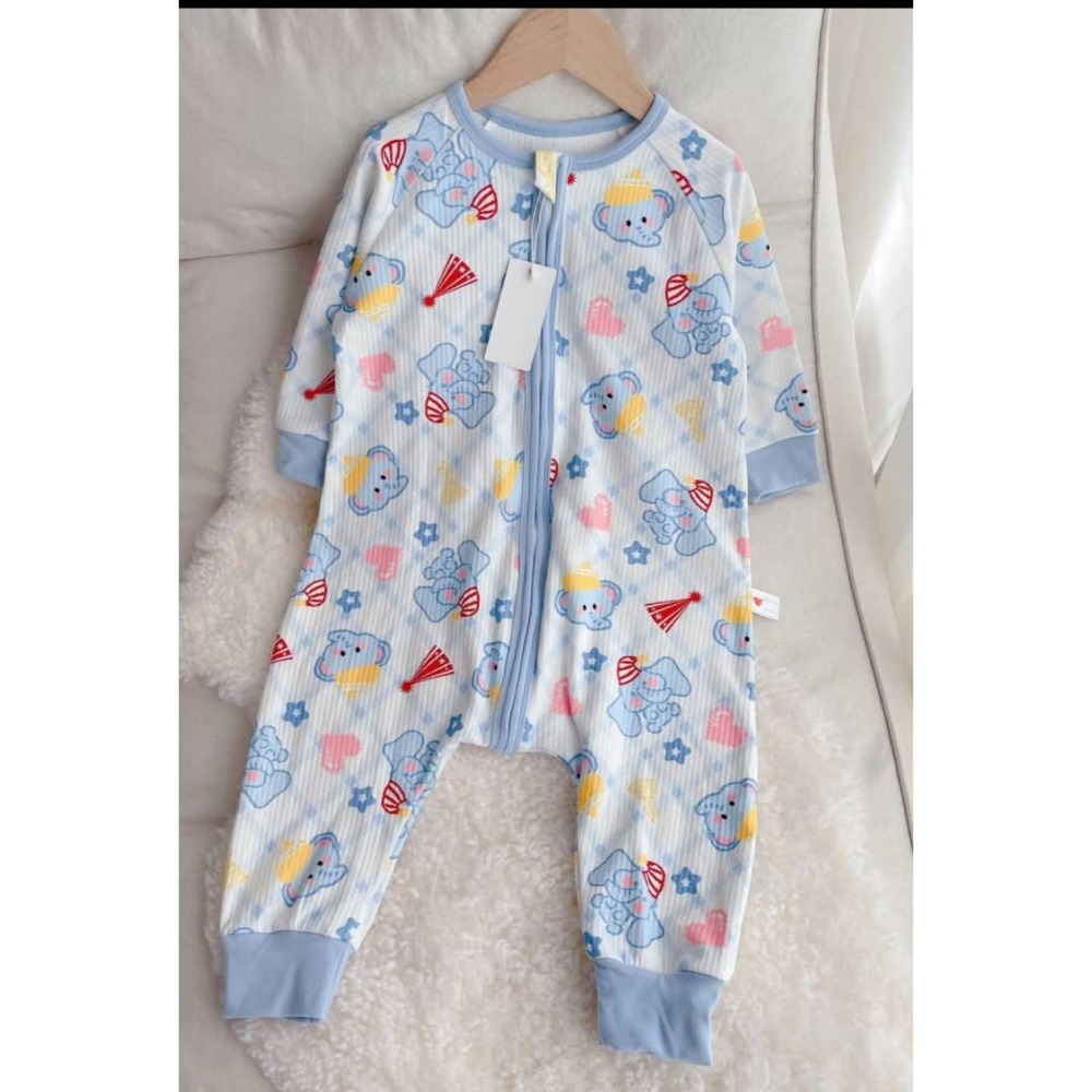 全新磨毛 分腿拉鍊睡衣 方便穿脫換尿布（M號）連身睡袋-細節圖3